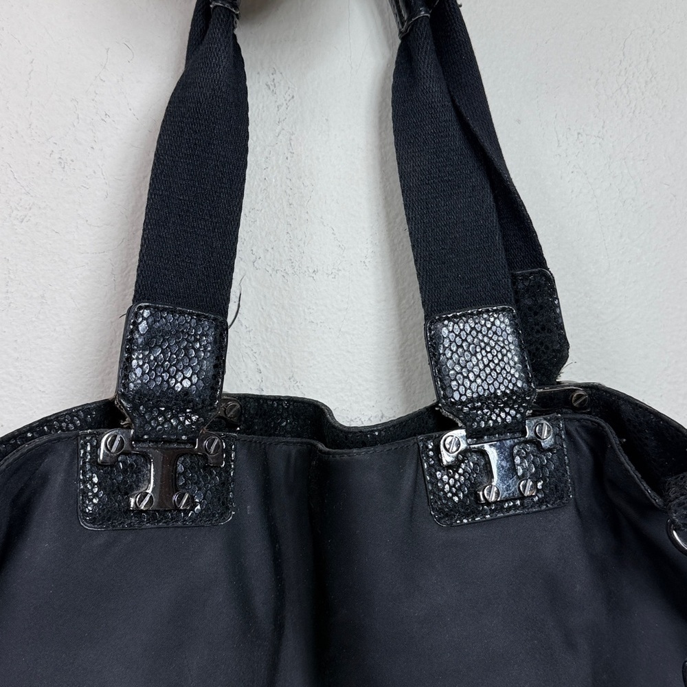 (X3) TORY BURCH NICO bag in black nylon and patent leather, large - Picture 3 of 12